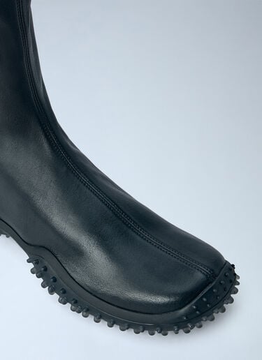 LN-CC® - Miu Miu: Stretch Nappa Leather Boots - Black Miu Miu Stretch Nappa Leather Boots Black miu0266111
