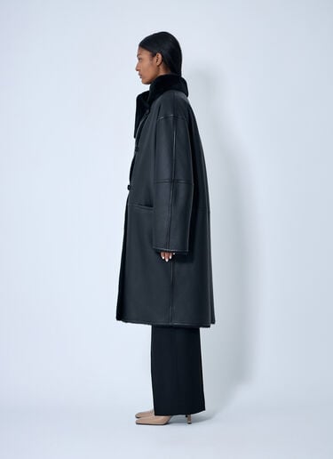 TOTEME Shearling Wrap Coat Black tot0263033