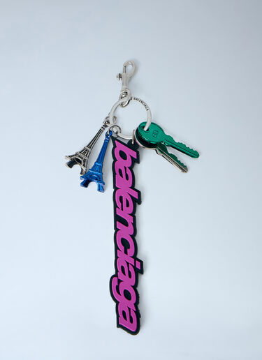 Balenciaga Biker Logo Keychain Pink bal0264018