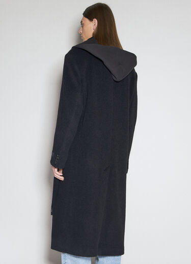 MM6 Maison Margiela Wool-Blend Coat With Detachable Snood Black mmm0154001