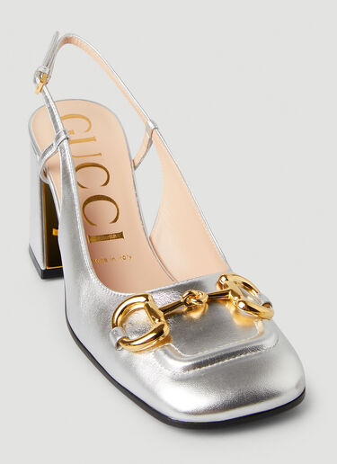 Gucci Baby 75 Slingback Heels Silver guc0247128
