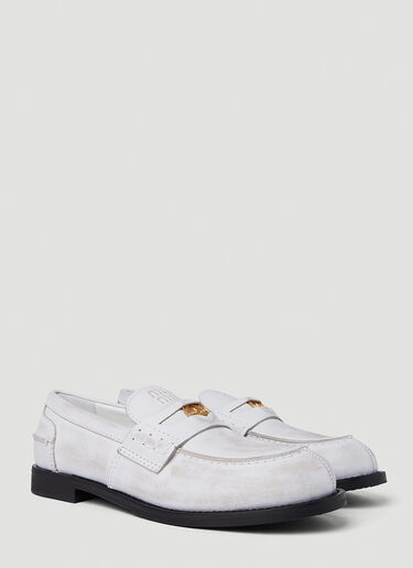 Miu Miu 페인티드 페니 로퍼 화이트 miu0251012