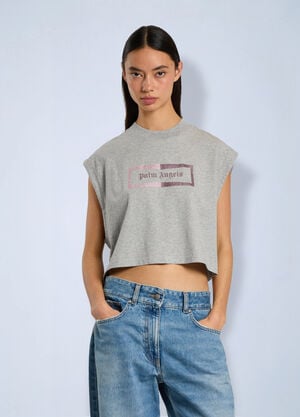 Palm Angels Stud Box Logo Tank Top Grey pma0266219