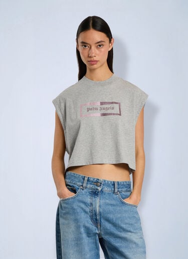 Palm Angels Stud Box Logo Tank Top Grey pma0266219