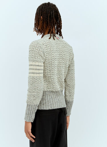Tuck Stitch Knit Sweater Thom Browne Tuck Stitch Knit Sweater Grey thb0155005