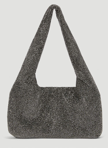 KARA Crystal Mesh Armpit Shoulder Bag Black kar0243010