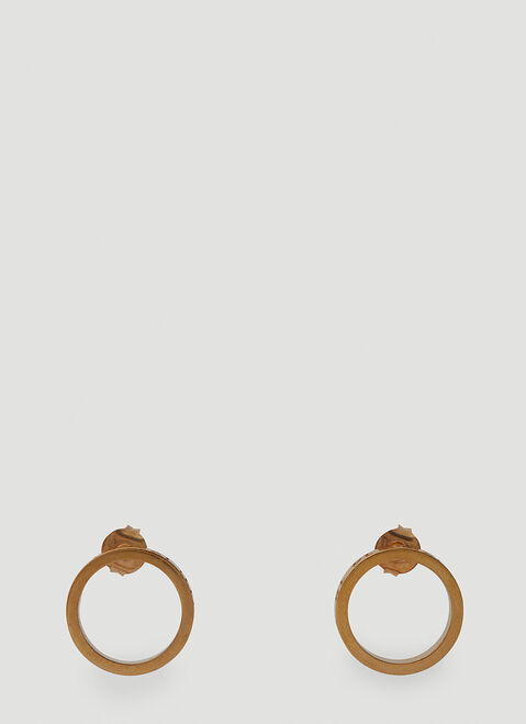 Gucci Number Engraved Circle Earrings Black guc0251152