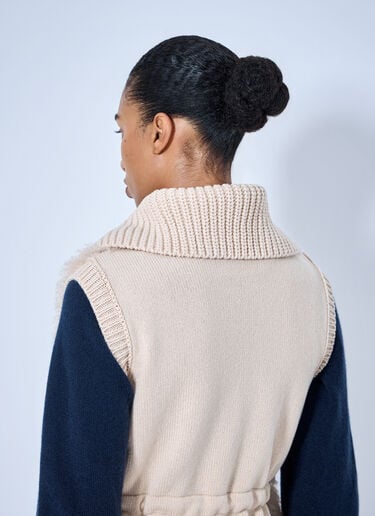 LN-CC® - Moncler: Sherpa-Lined Knitted Vest - Beige Moncler Sherpa-Lined Knitted Vest Beige mon0265108
