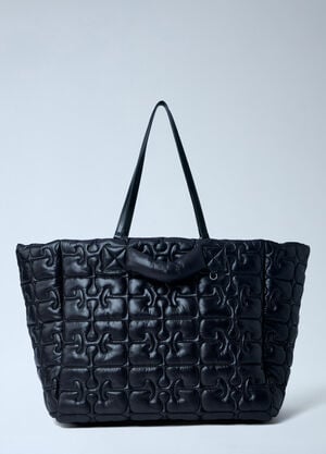 GANNI Quilted Tote Bag Black gan0263041