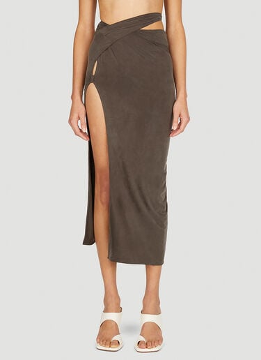 La Jupe Espelho Skirt Jacquemus La Jupe Espelho Skirt Brown jac0251013