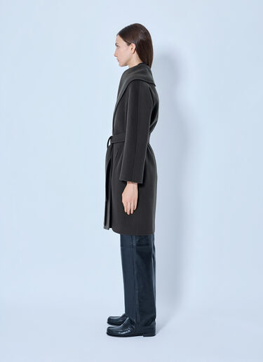 Max Mara Shawl Collar Belted Coat Dark Green max0265227