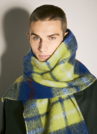 Vivienne Westwood Check Wool-Blend Scarf Green vvw0158011
