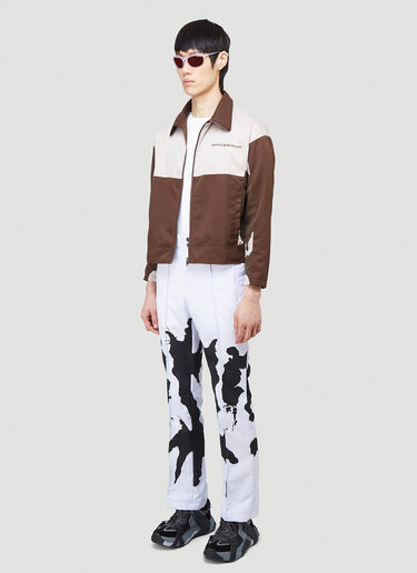 Youths in Balaclava Embroidered Logo Jacket Brown yib0140012
