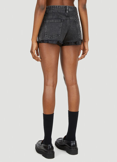 Logo Patch Denim Shorts Miu Miu Logo Patch Denim Shorts Black miu0251010