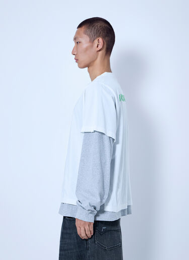 LN-CC® - Balenciaga: Hybrid Double T-Shirt - White Balenciaga Hybrid Double T-Shirt White bal0166011