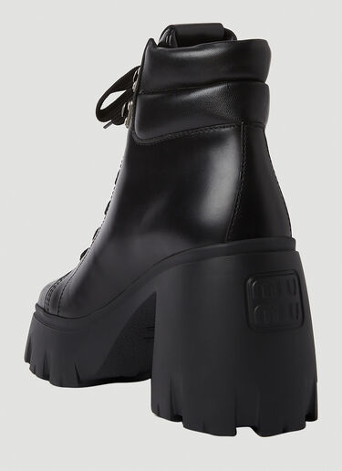 Miu Miu Platform Lace Up Boots Black miu0250056