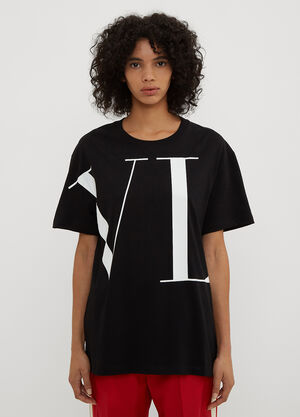 Valentino Logo Print T-Shirt Black val0233018