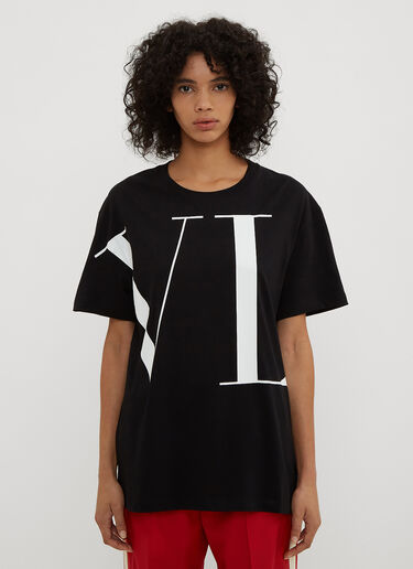Logo Print T-Shirt Valentino Logo Print T-Shirt Black val0233018
