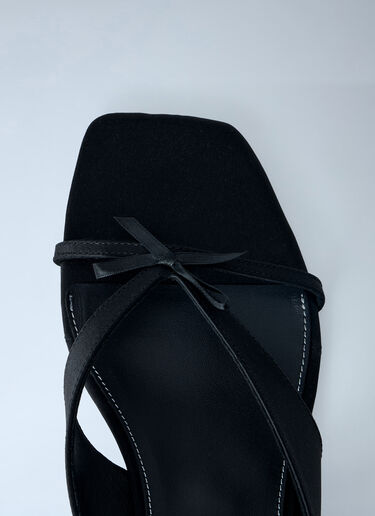 TOTEME Bow Satin Sandals Black tot0263054