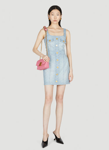 Monogram Denim Dress Balmain Monogram Denim Dress Denim bln0252024