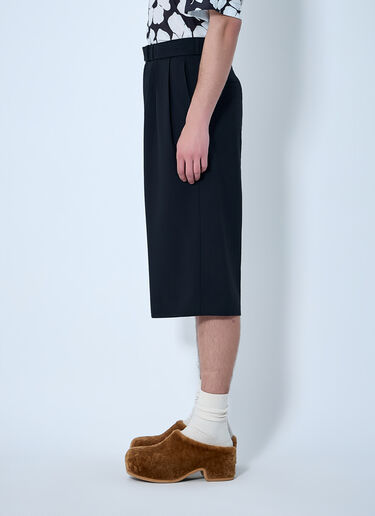 Dries Van Noten Pleated Wool Knee-Length Trousers Black dvn0163011
