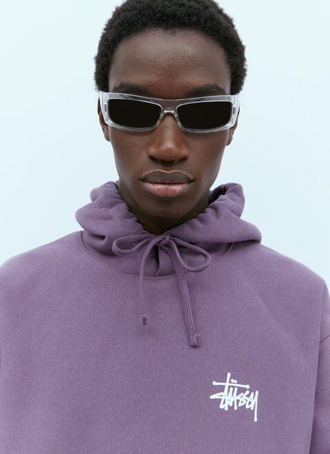 Stüssy Logo Print Hooded Sweatshirt Purple sts0152078