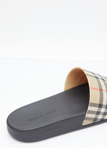 Burberry Vintage Check Print Slides Beige bur0151073