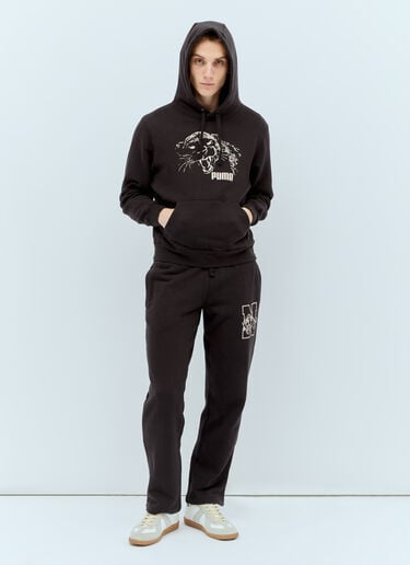 Puma x Noah Logo Print Hooded Sweatshirt Black pun0156003