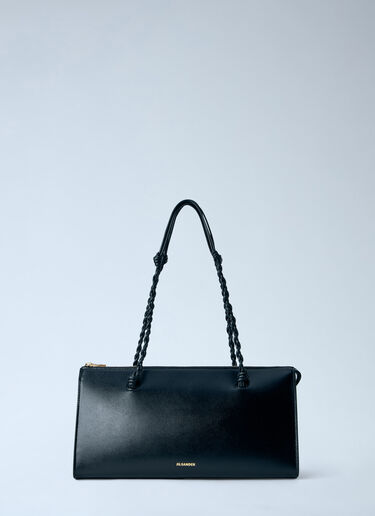 Jil Sander Tangle Tent Leather Shoulder Bag Black jil0265016
