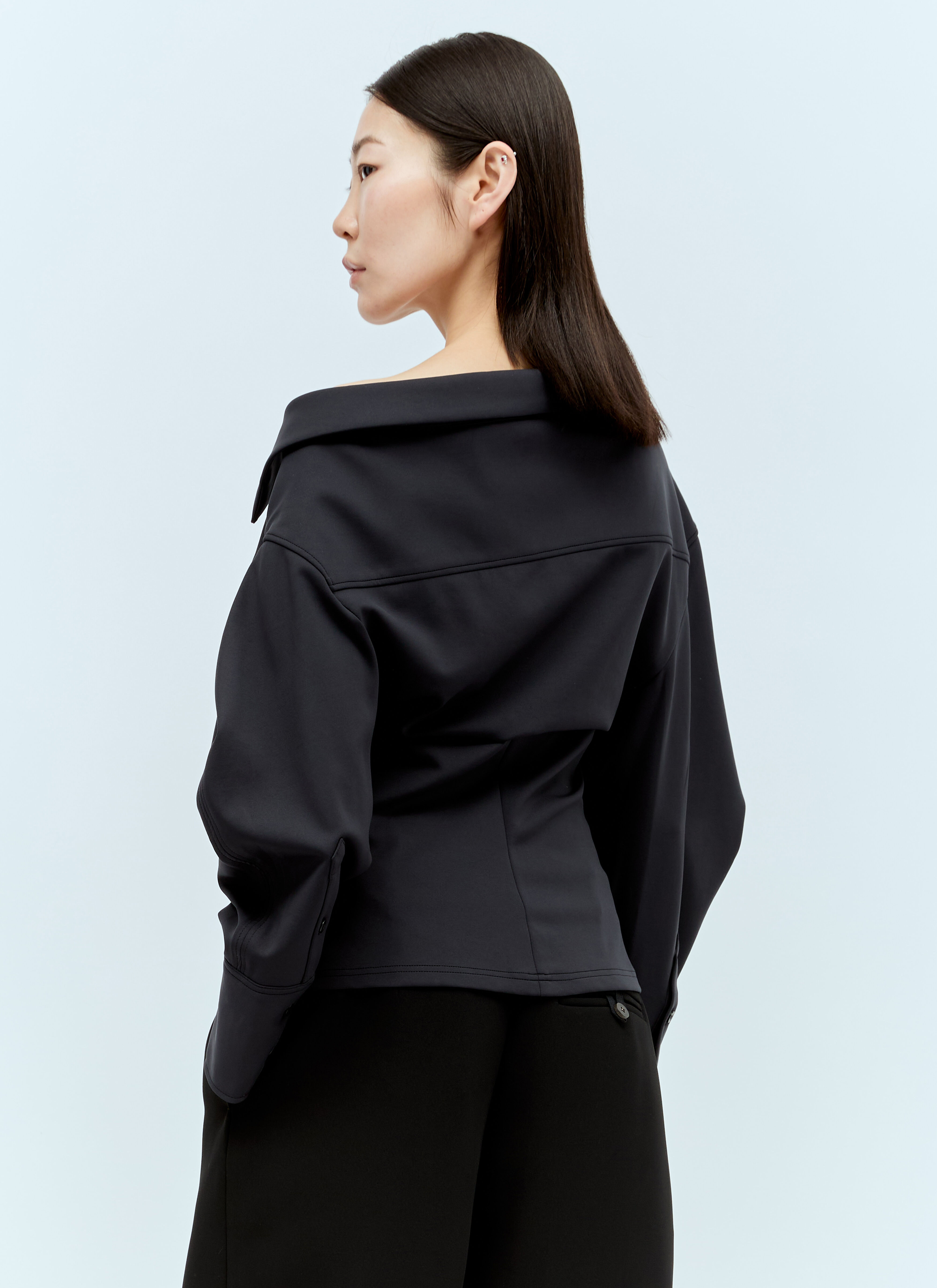 Jacquemus Women's' La Chemise Angulo Shirt in Black | LN-CC®