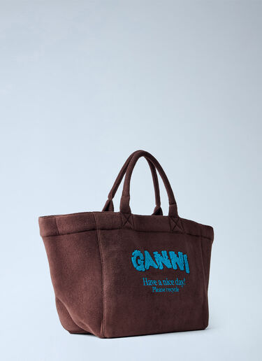 GANNI XXL Reversible Tote Bag Brown gan0265031