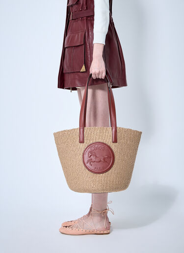 Chloé Large Horse Medal Basket Bag Brown chl0260031