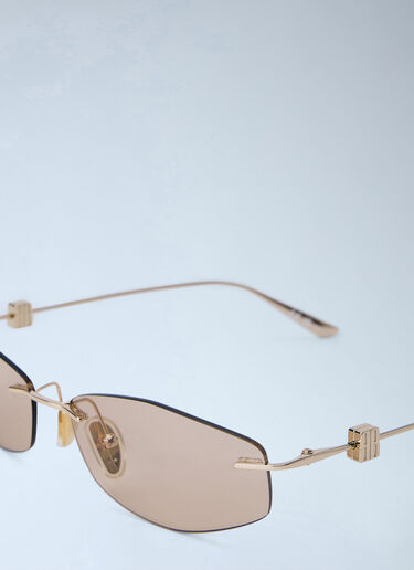 LN-CC® - Balenciaga: Nano D-Frame Sunglasses - Gold Balenciaga Nano D-Frame Sunglasses Gold bal0265049