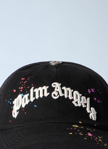 Curved Logo Painted Cap Palm Angels Curved Logo Painted Cap Black pma0162043