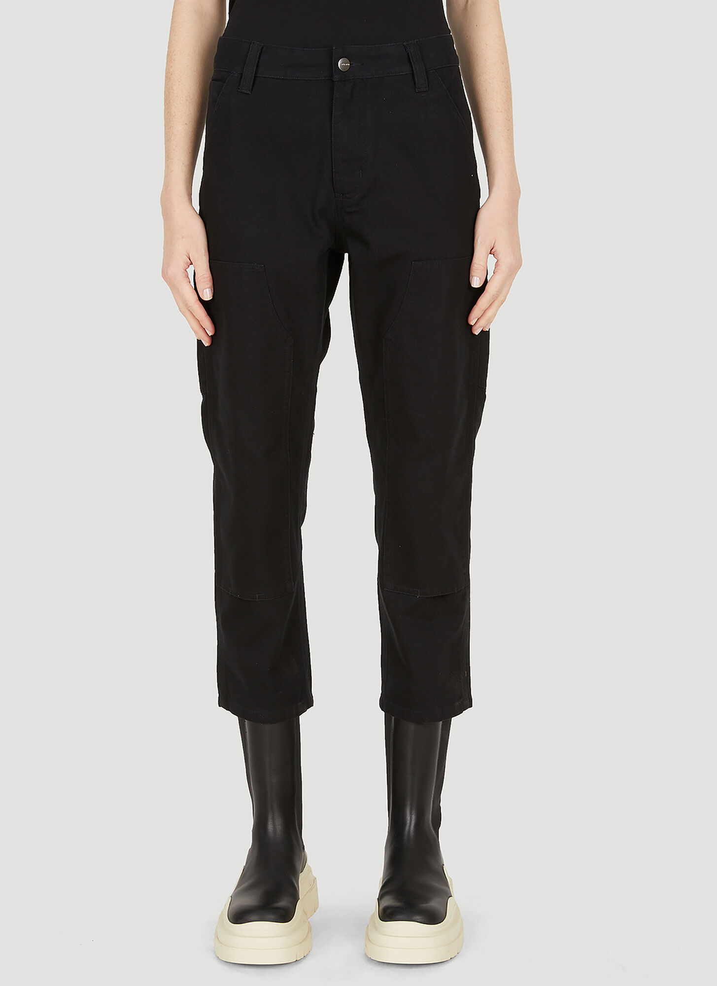 Wardrobe.nyc X Carhartt Wip High-rise Cropped Jeans In Black