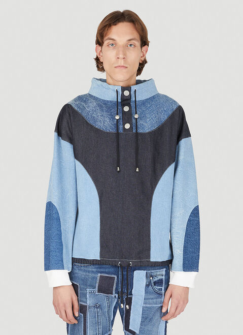 DRx FARMAxY FOR LN-CC Drop 6 Patchwork Hooded Sweatshirt Grey drx0349008