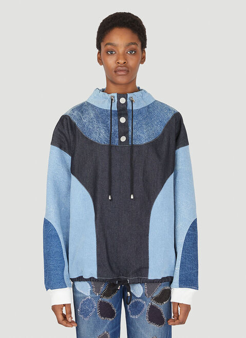 DRx FARMAxY FOR LN-CC x LEVI'S 드롭 6 패치워크 후드 스웻셔츠 블루 dfl0347004