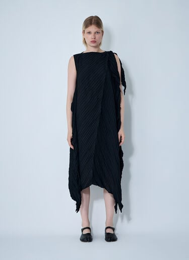 Issey Miyake Wrinkled And Twisted Dress Black ism0261002