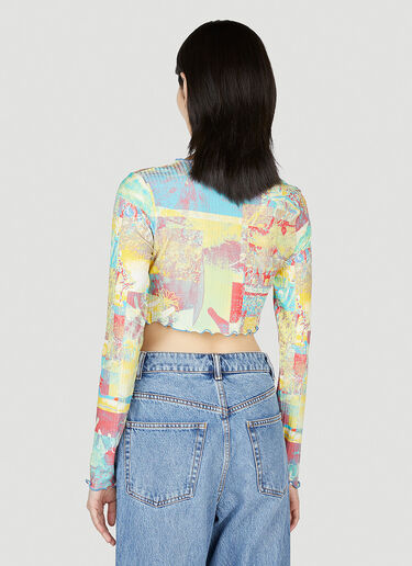 GANNI Printed Self-Tie Top Yellow gan0253007