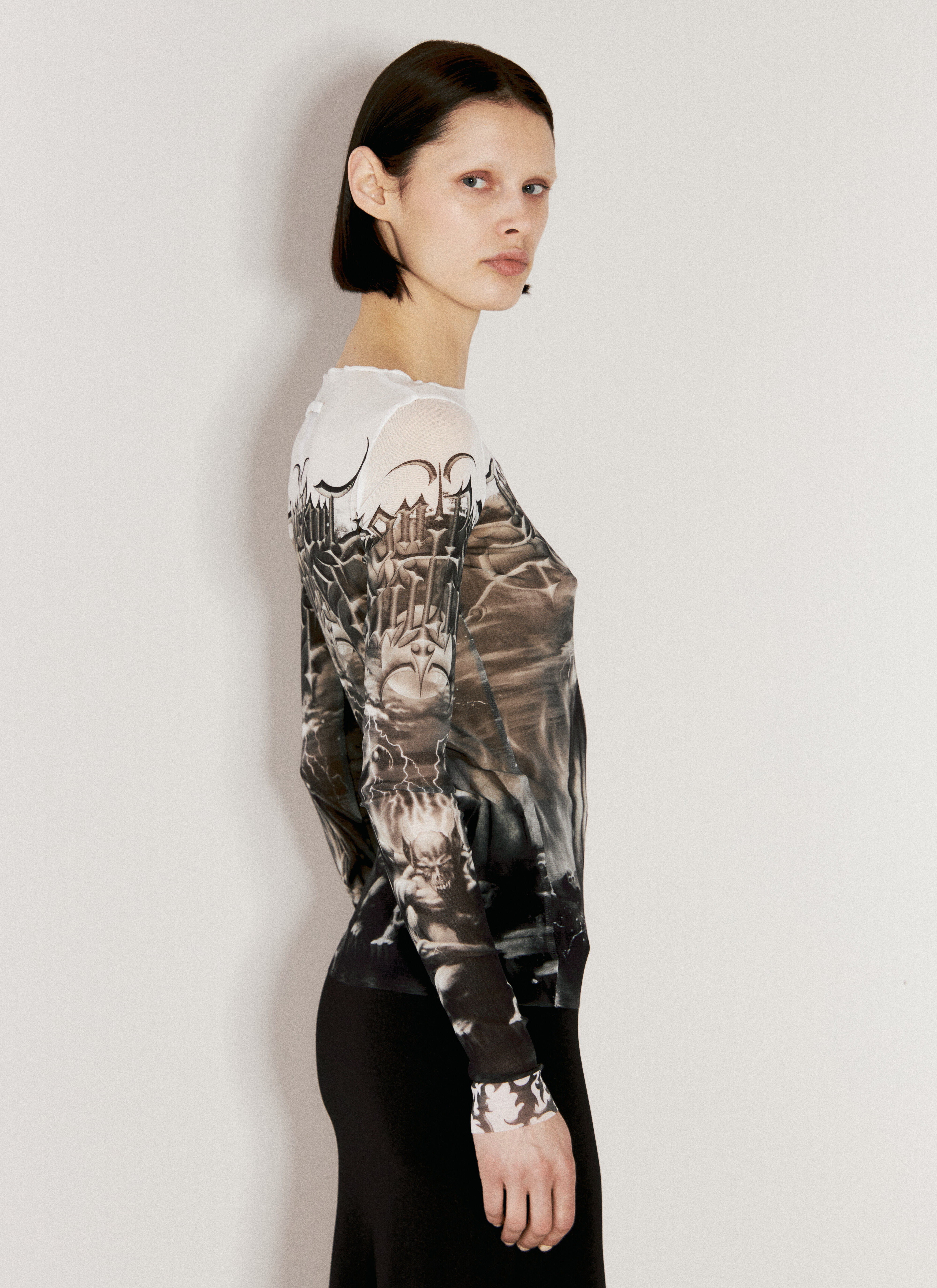 Jean Paul Gaultier Women's' Diablo Mesh Top in Black | LN-CC®