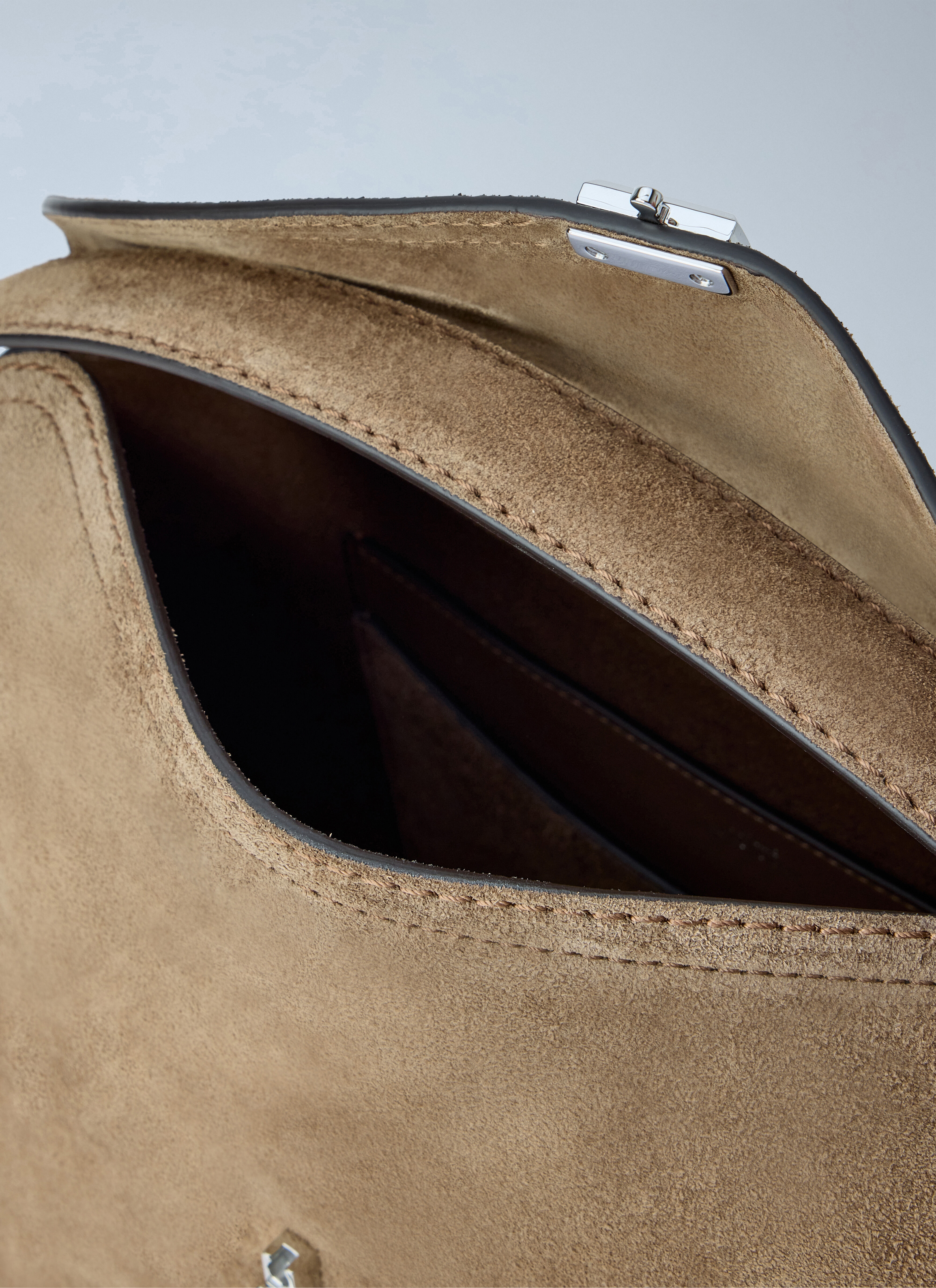 Toteme Women's' T-Lock Suede Top Handle in Brown | LN-CC®