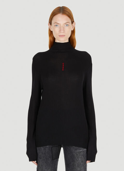 032C Logo Jacquard Roll Neck Sweater Black cee0250003