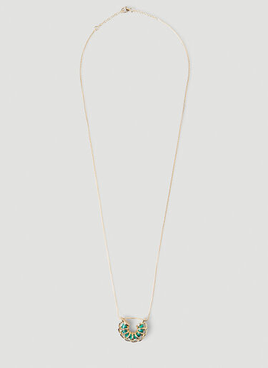 Weave Pendant Necklace Bottega Veneta Weave Pendant Necklace Gold bov0247105