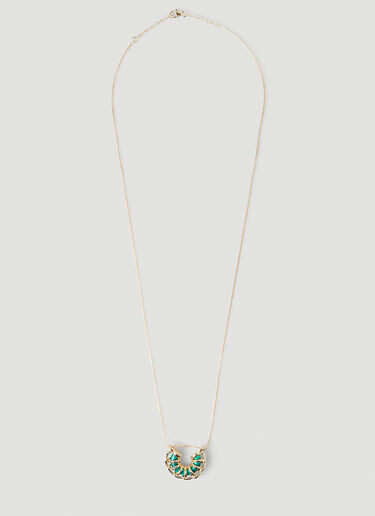 Bottega Veneta Weave Pendant Necklace Gold bov0247105