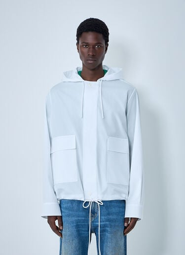 Lacoste Runway Hooded Poplin Jacket White lac0164002