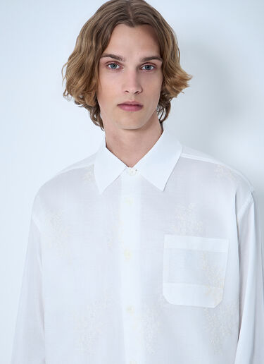 Our Legacy Embroidered Cotton Poplin Shirt White our0164065