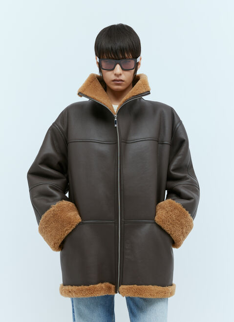 Gucci Signature Shearling Jacket Blue guc0255035