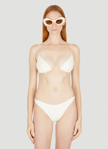 Ziah Fine Strap Triangle Bikini Top White zia0251005