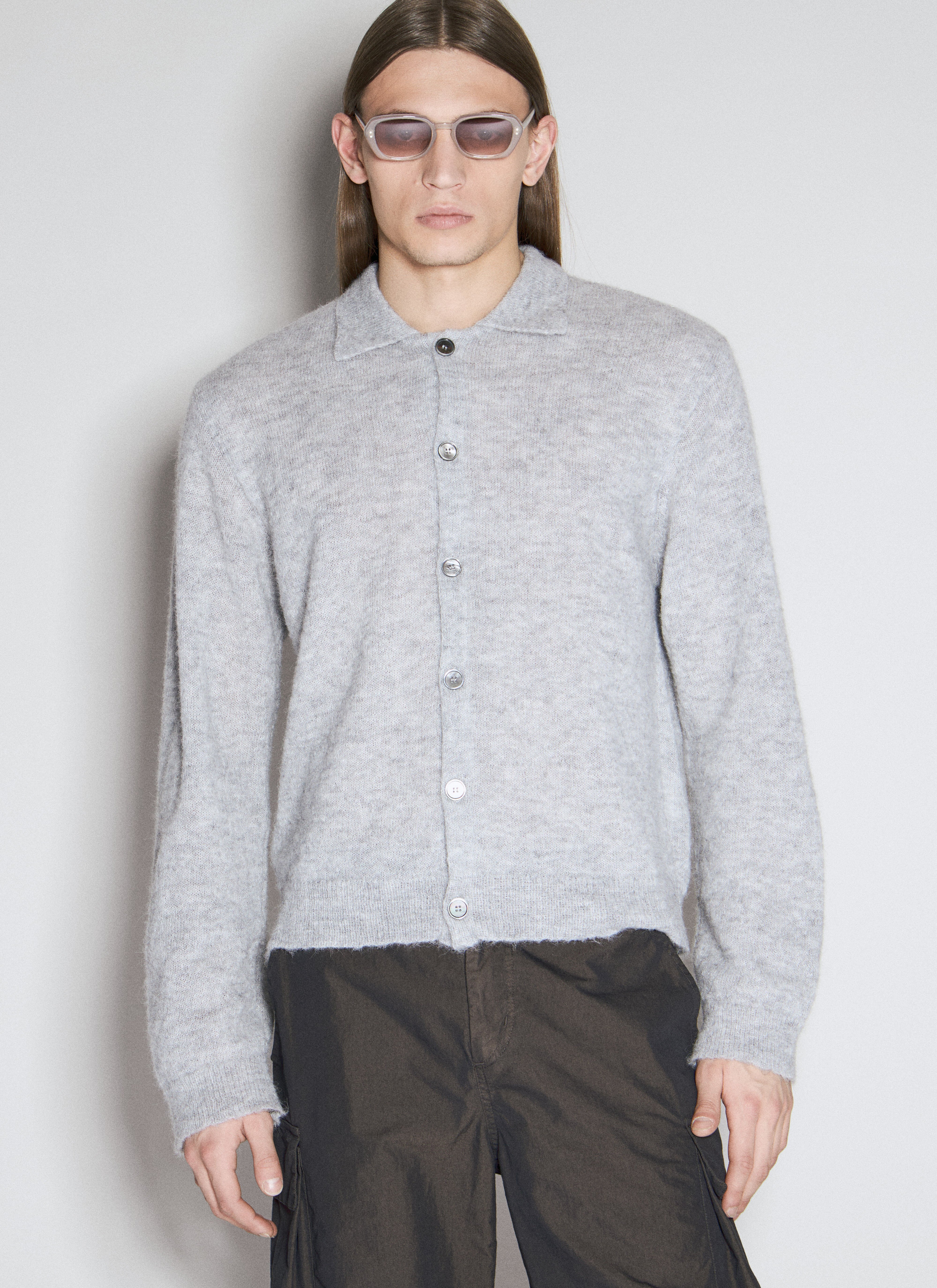 Our Legacy Evening Polo Cardigan Grey our0157009