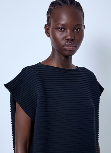 LN-CC® - Pleats Please Issey Miyake: Zig Zag Knit Dress - Black Pleats Please Issey Miyake Zig Zag Knit Dress Black plp0266028